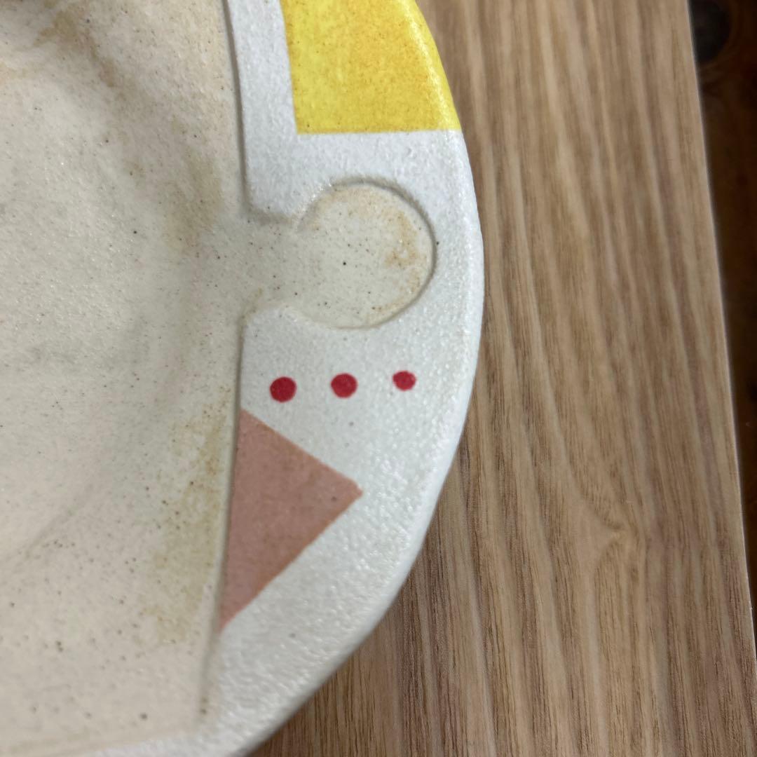 作家　陶芸作家　パズルみたいなオーバルリムプレート　カラフルなオーバル皿