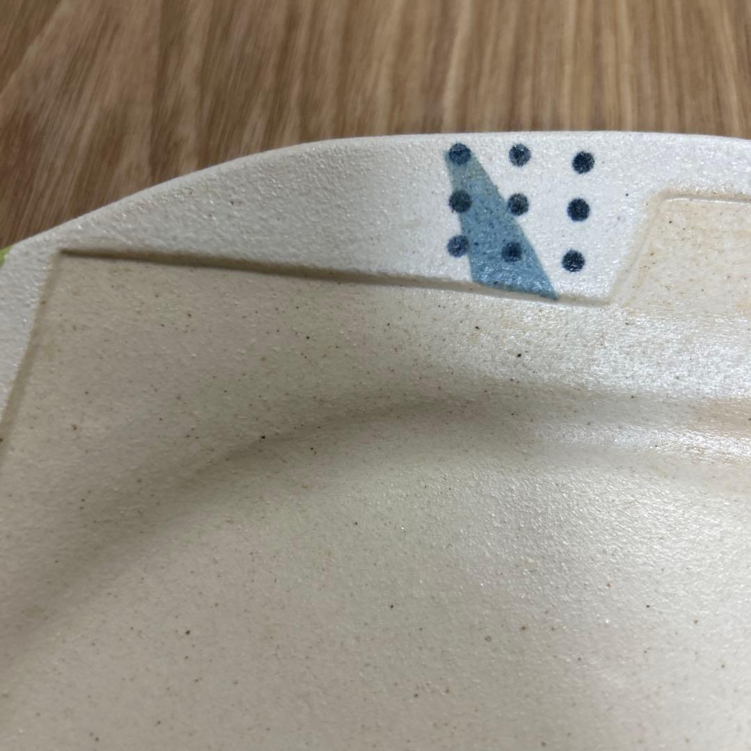 作家　陶芸作家　パズルみたいなオーバルリムプレート　カラフルなオーバル皿