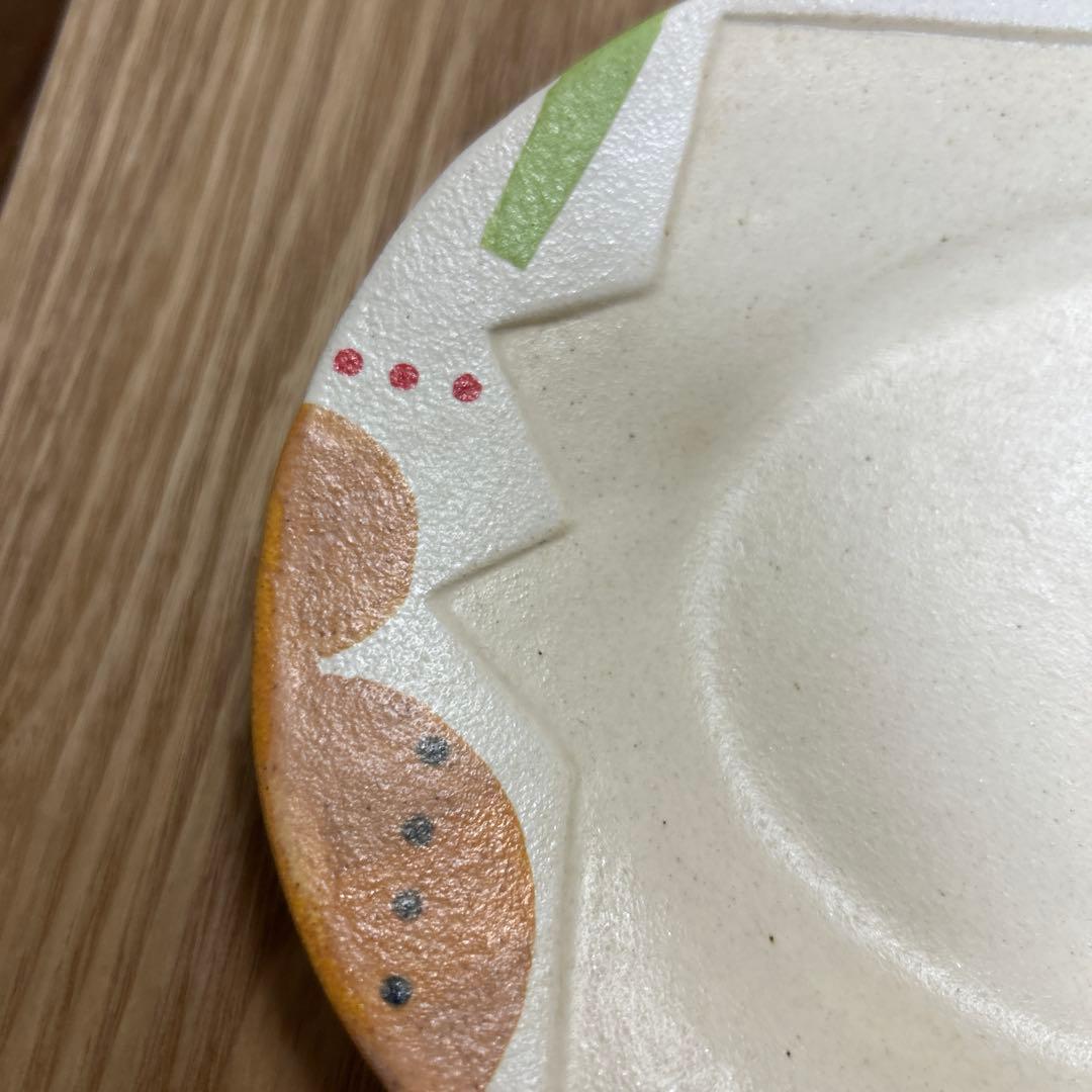 作家　陶芸作家　パズルみたいなオーバルリムプレート　カラフルなオーバル皿