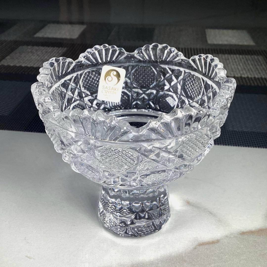 SASAKI CRYSTAL フルレッドクリスタル 高台付き　懐石ミニ小鉢　5枚
