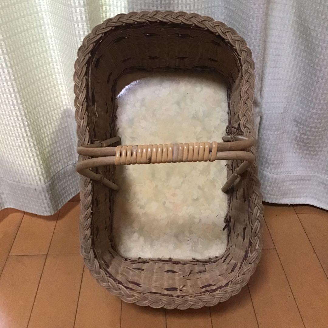 アンティーク　天然素材 ピクニックバスケット 持ち手付き