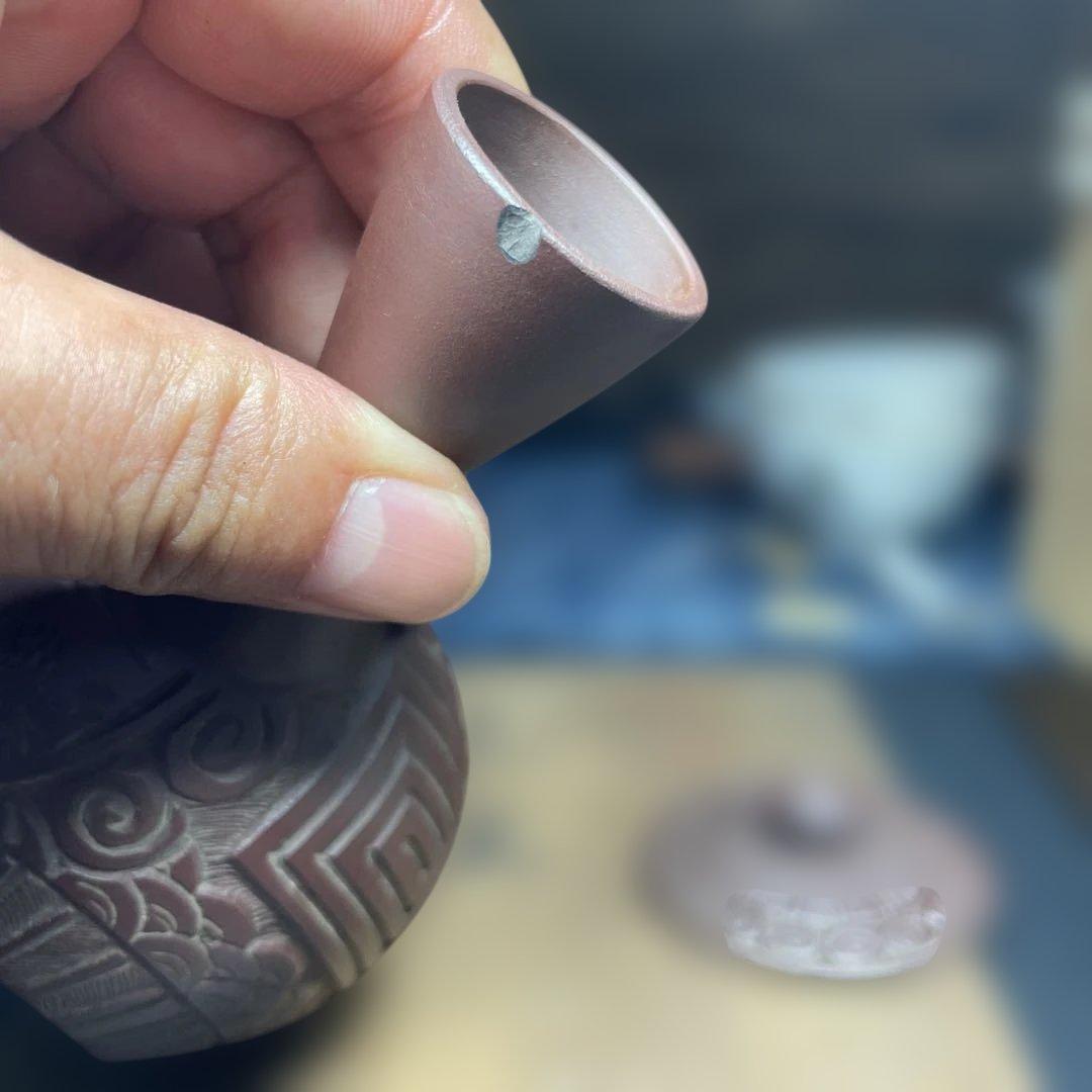 四日市 萬古焼 横手急須 伝統工芸士 紫泥急須 日本製