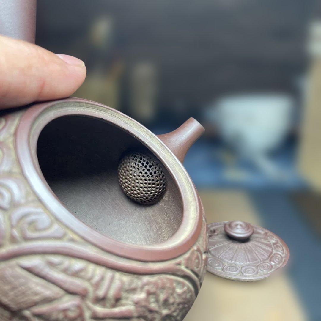 四日市 萬古焼 横手急須 伝統工芸士 紫泥急須 日本製