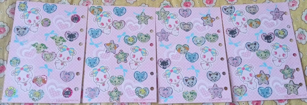 Sanrio　Jewelpet　キャラクター台紙&シール4枚セット　未使用に近い