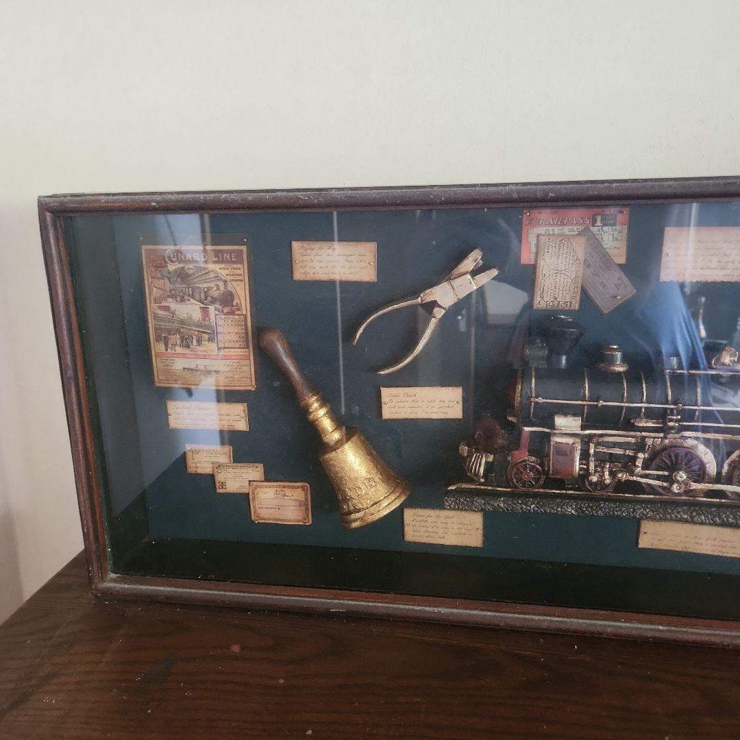 ハンドメイド　70年代ヴィンテージ　シャドーボックス 鉄道