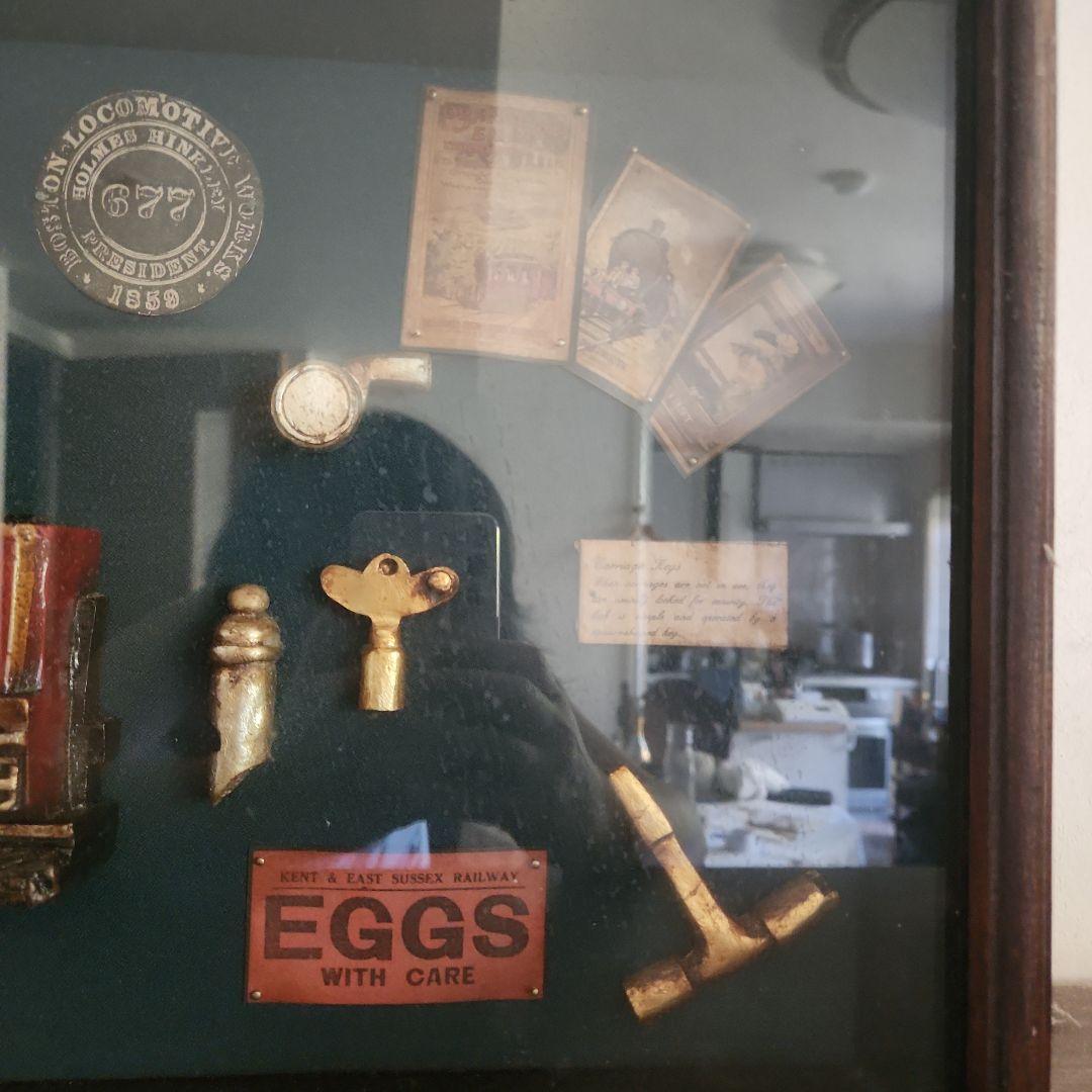 ハンドメイド　70年代ヴィンテージ　シャドーボックス 鉄道