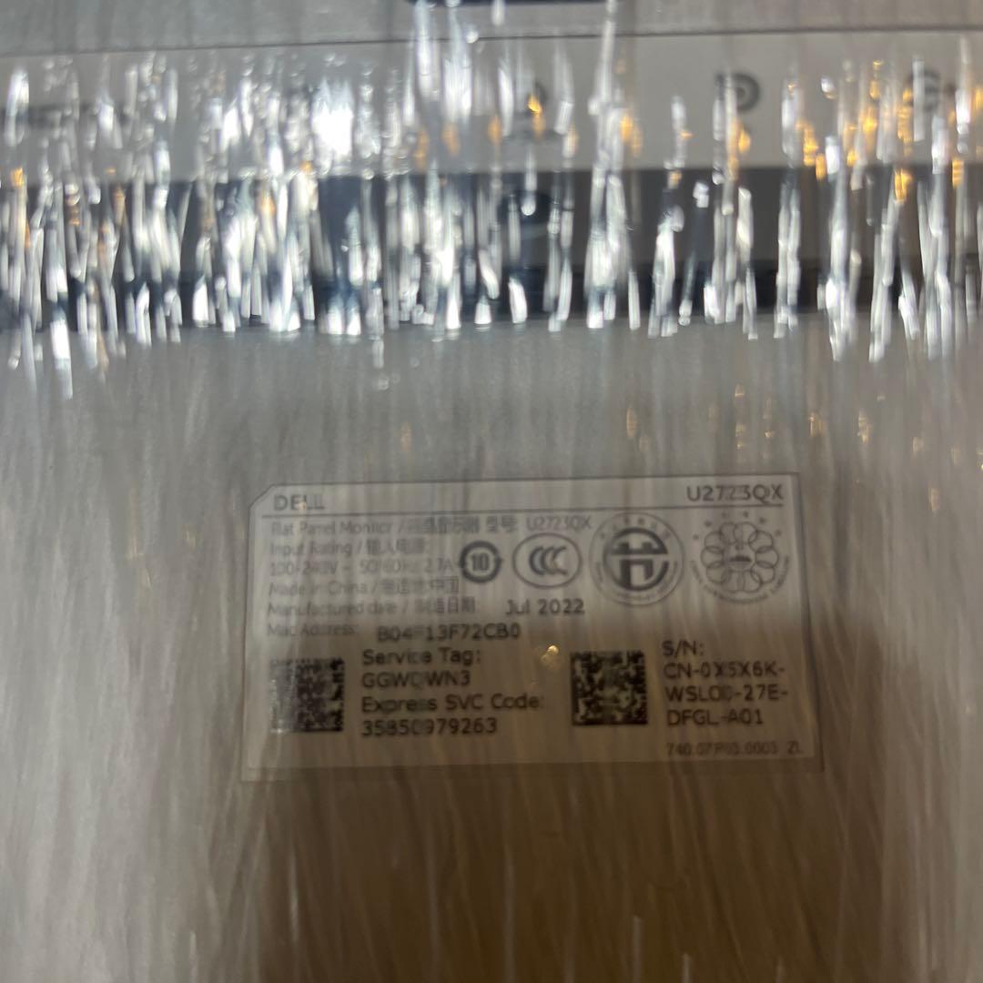 【美品】Dell U2723QX 27インチ 4K モニター最新USB-Cモデル