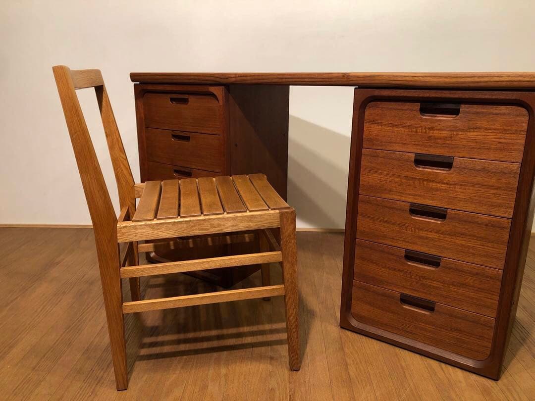 希少 ヴィンテージ 日田工芸社製 マキシム ユニットデスク 机 チーク無垢材天板