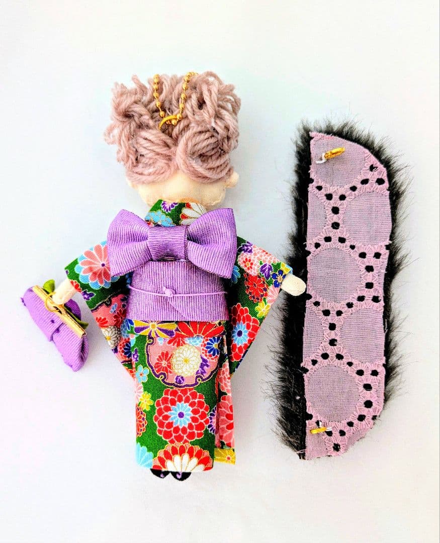 ハンドメイド❋振り袖 和装 ドールチャーム❋日本人形 ❋成人式❋バッグチャーム