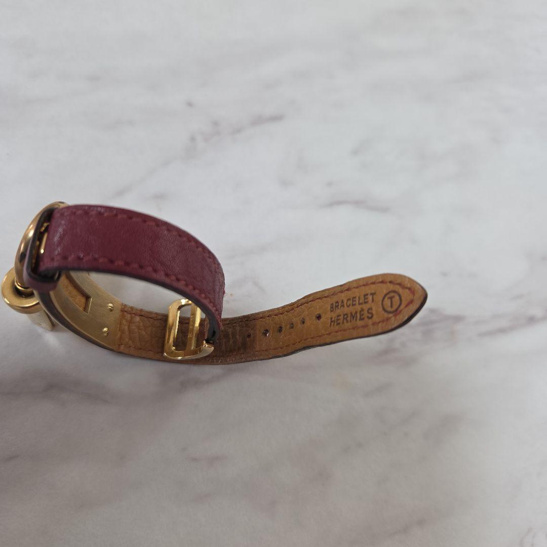 HERMES ロック型 腕時計 金メッキ