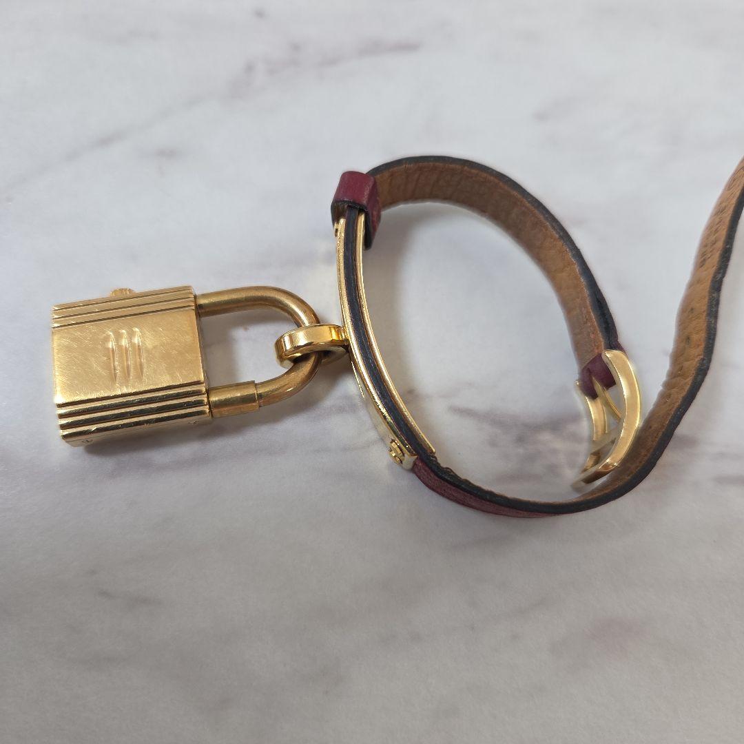 HERMES ロック型 腕時計 金メッキ