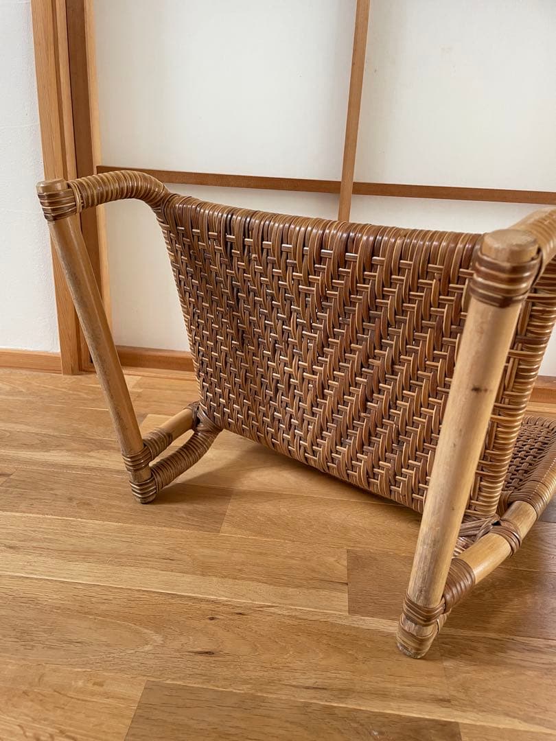 ラタン　座椅子　おみねらたん　アンティーク