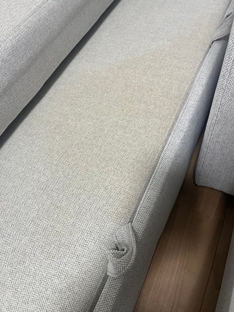 【スノー】ニトリ　カウチソファ ライトグレー 収納付き