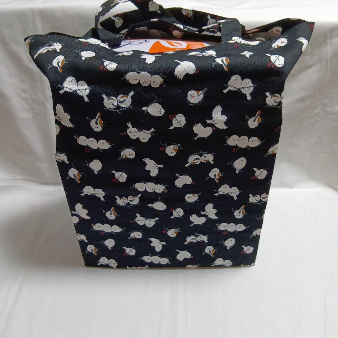 【専用】エコバッグ　 大きめ　シマエナガブラック