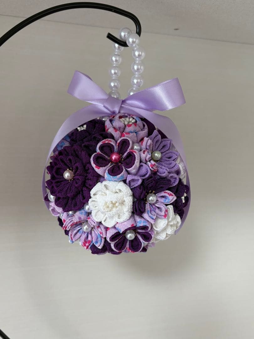 ちりめん細工 ボールブーケ花飾り