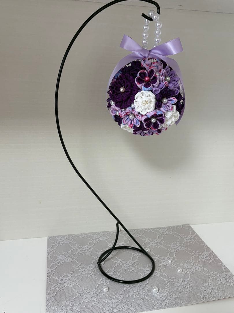 ちりめん細工 ボールブーケ花飾り