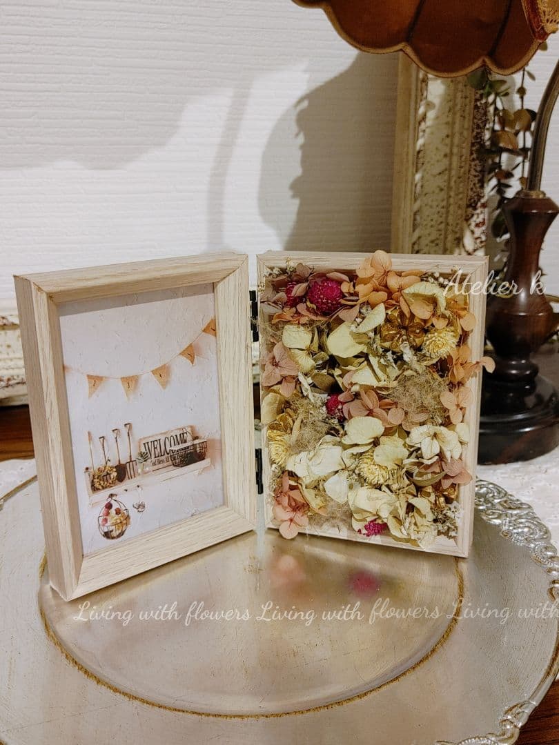 木製フォトフレーム　フラワーアレンジ　フラワーボックス