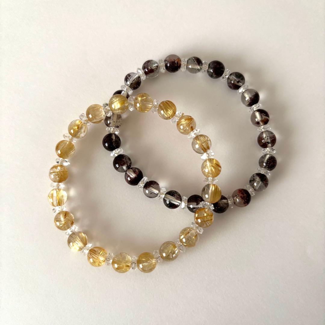 【高品質】【美品】タイチンゴールドルチルクォーツ　パワーストーンブレスレット