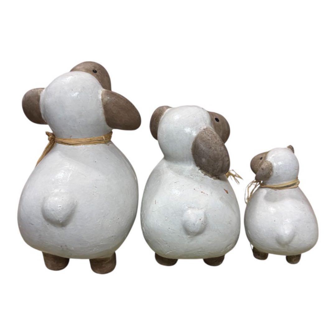 sheep（羊）アンティークオブジェ　置物　テラコッタ陶器　3個セット