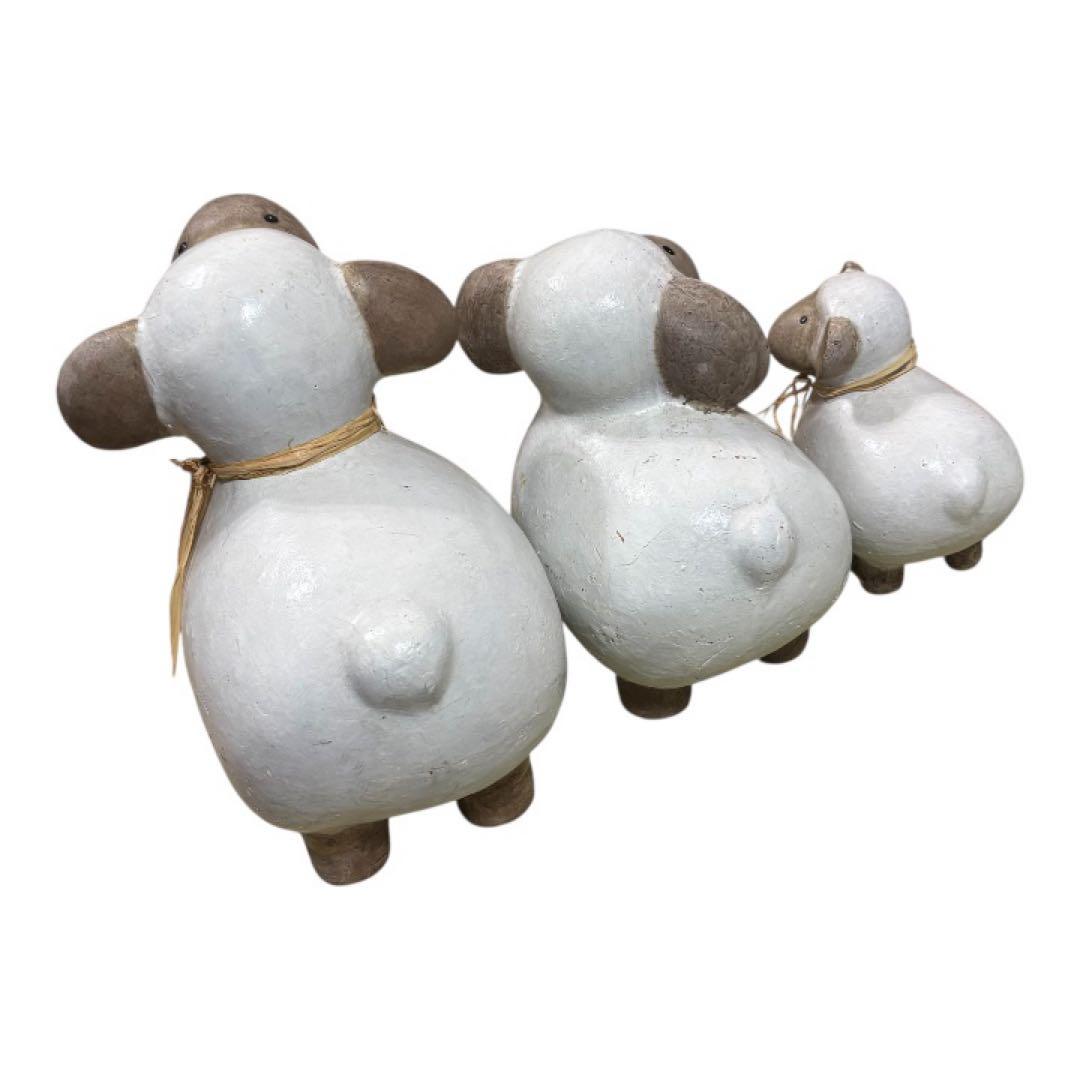 sheep（羊）アンティークオブジェ　置物　テラコッタ陶器　3個セット