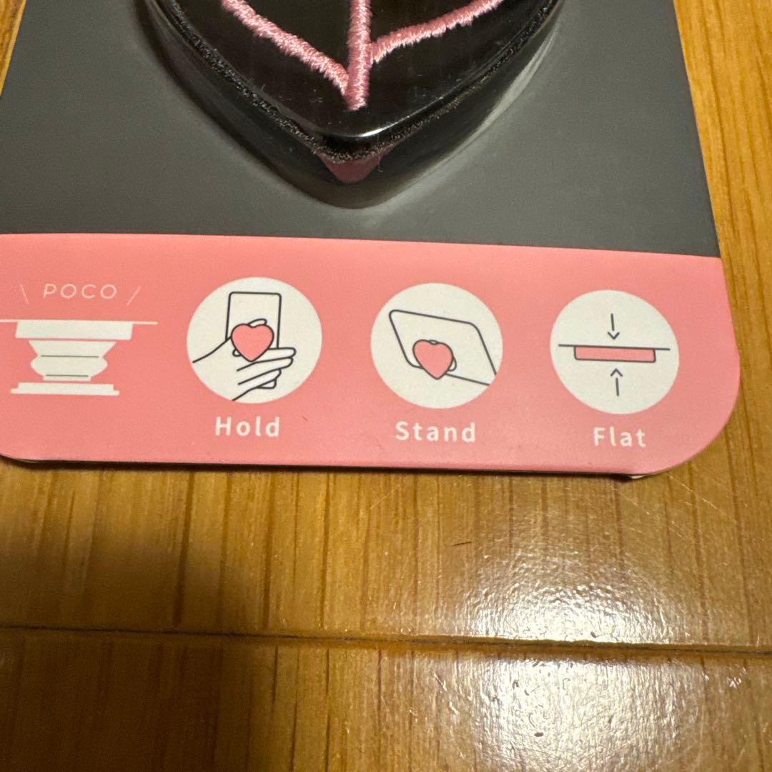 ブラックピンク　スマホグリップ