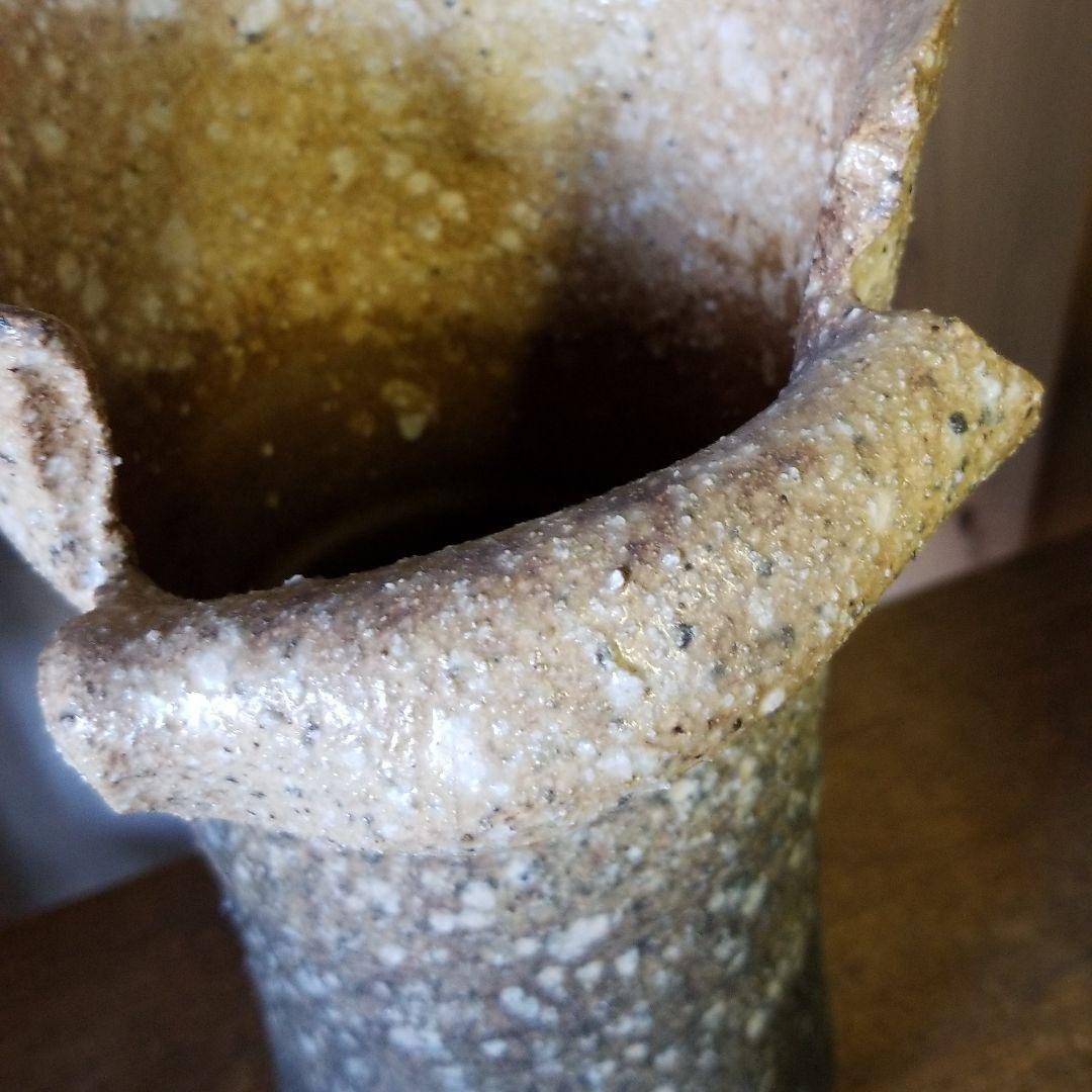 信楽焼 花瓶 花入れ 口切り  高さ２６cm