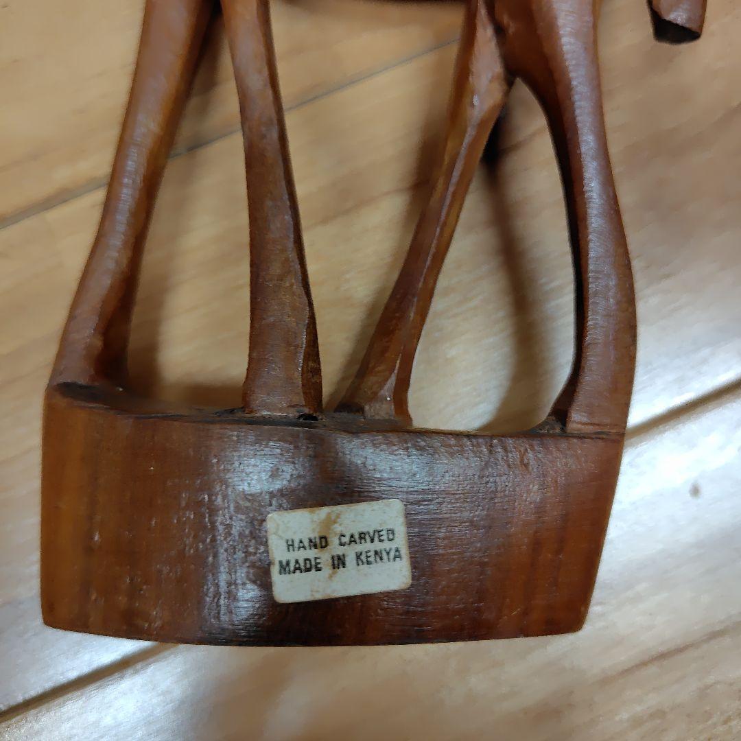 手彫り木製ガゼル彫刻 ケニア製