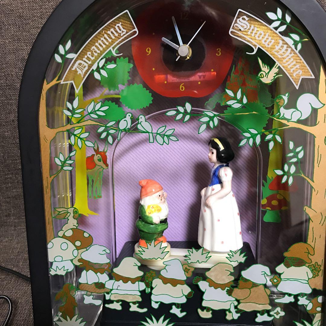 レア☆ レトロ 白雪姫 からくり 置き時計
