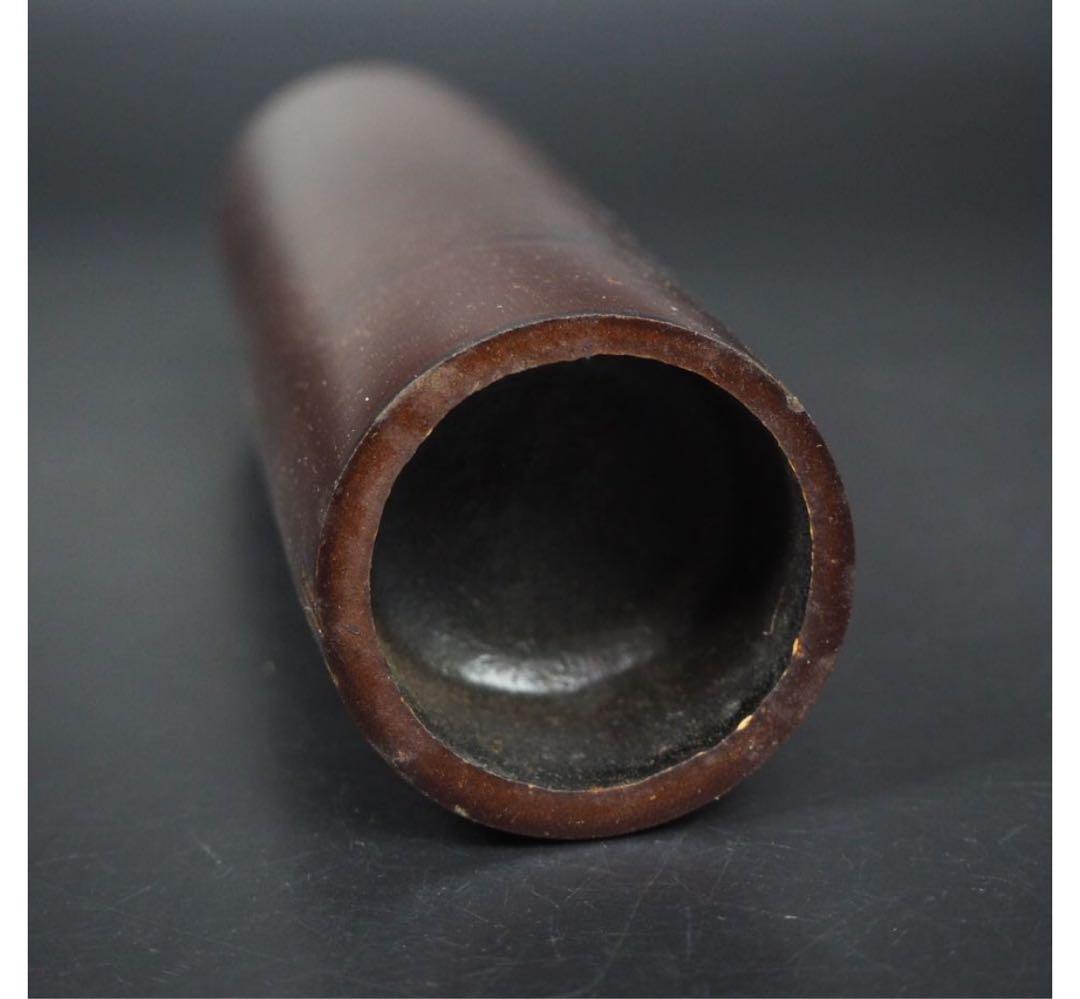 送料無料　嵯峨竹　虎斑竹・煤竹使用　花生け　花籠