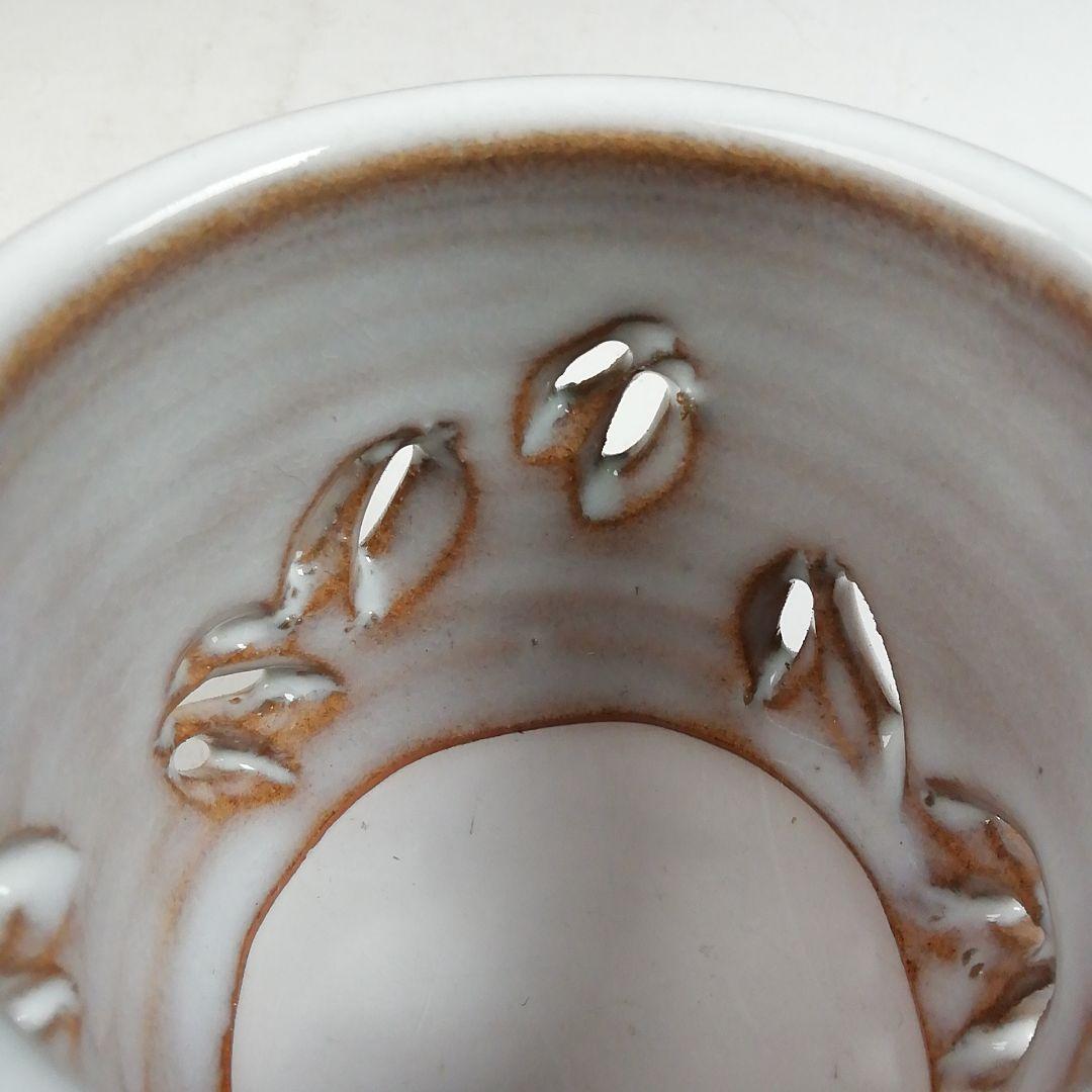 Ｗ４２４　蓋置　『萩焼』『竹透　蓋置』『増野陶花 造』　共箱　茶道具