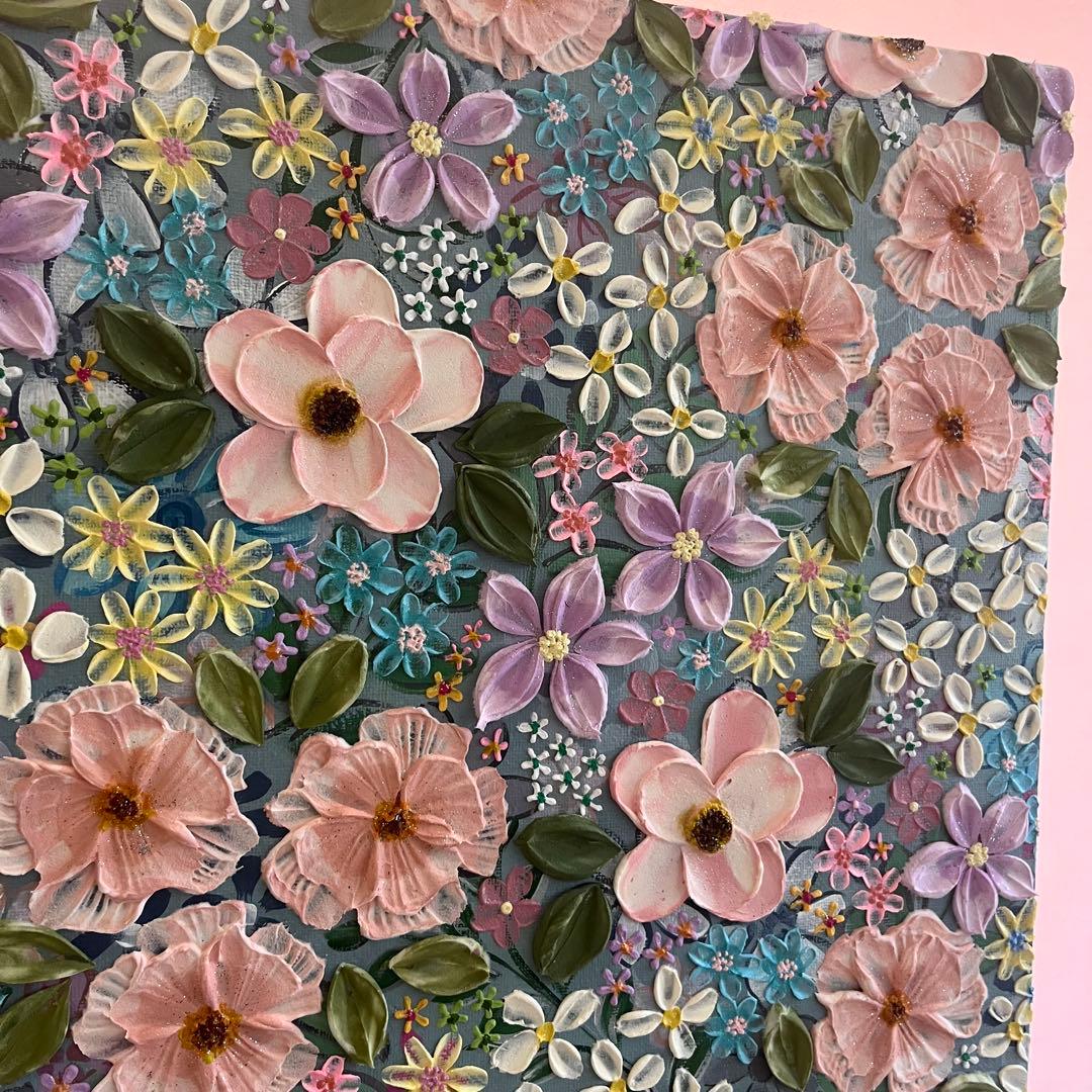 テクスチャーアート ボタニカル 絵画 壁掛けアートアートパネル 花 フラワー