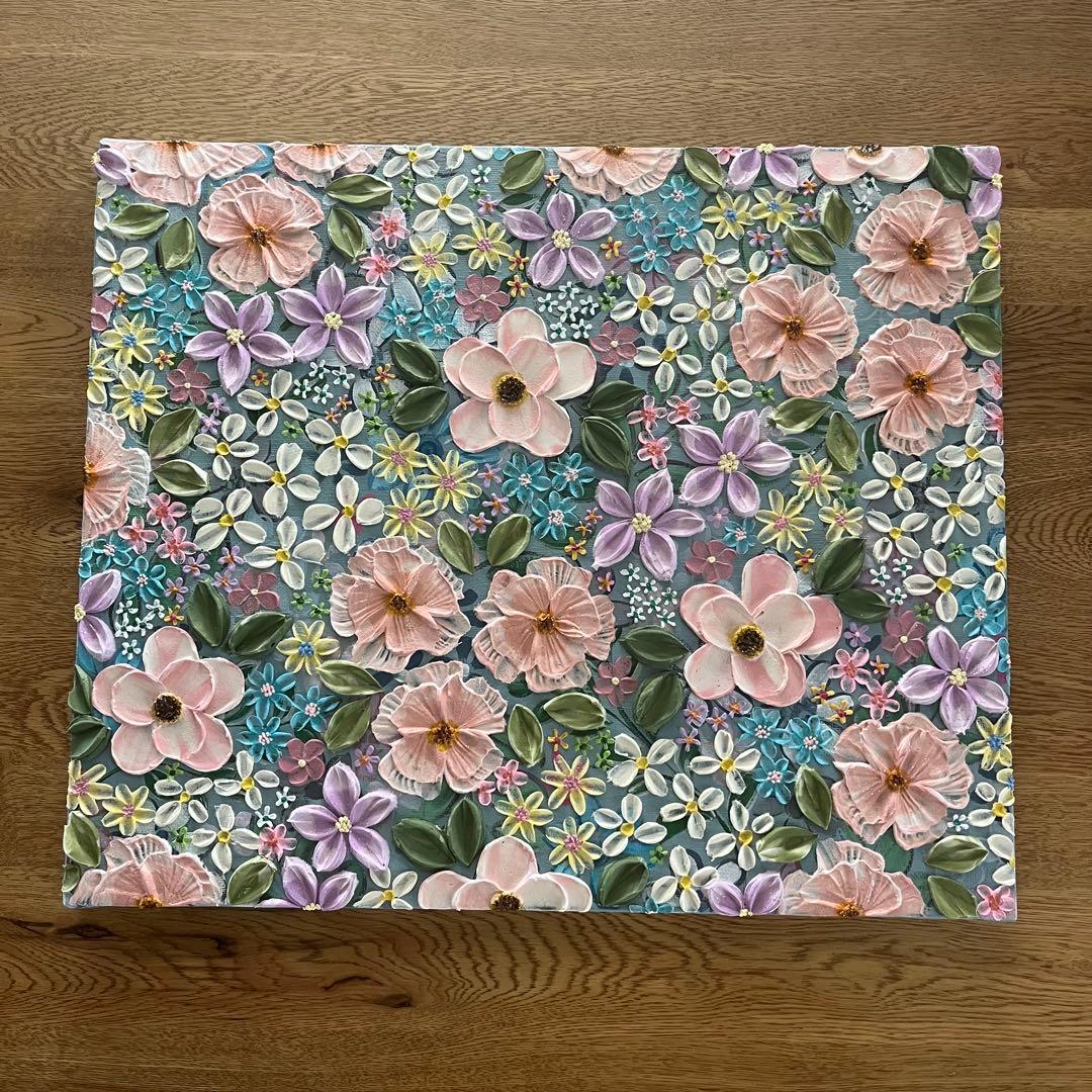 テクスチャーアート ボタニカル 絵画 壁掛けアートアートパネル 花 フラワー