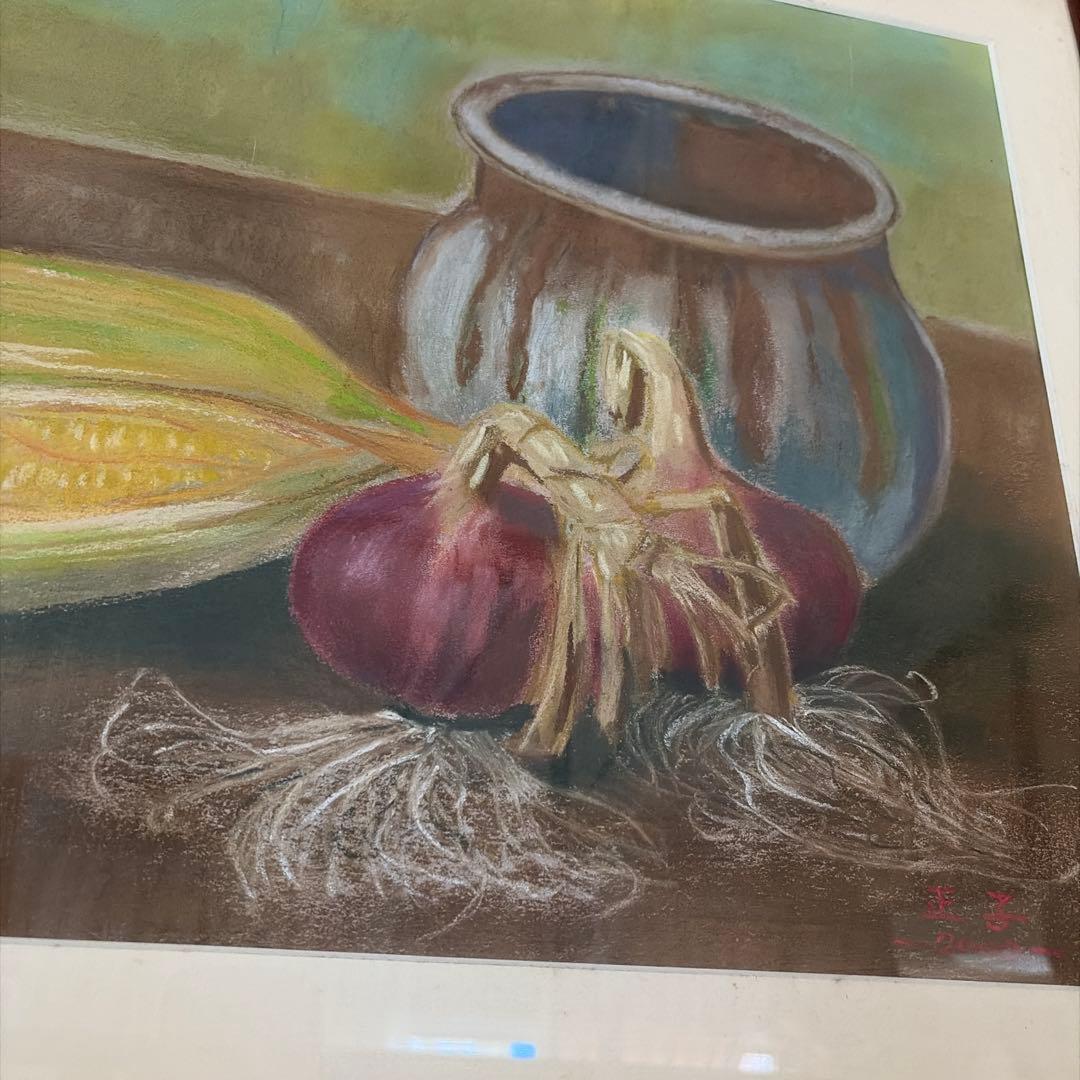 野菜の静物画 パステル画