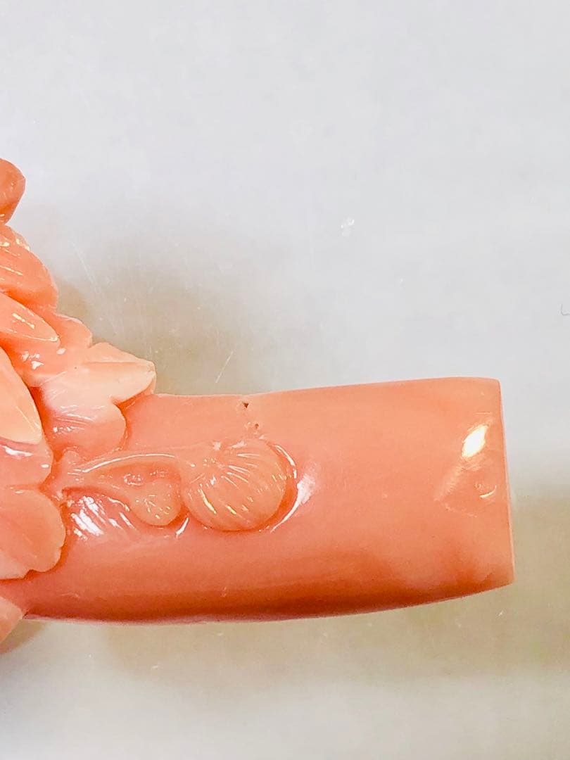 NO-889 天然彫刻本珊瑚ルース　16.54g