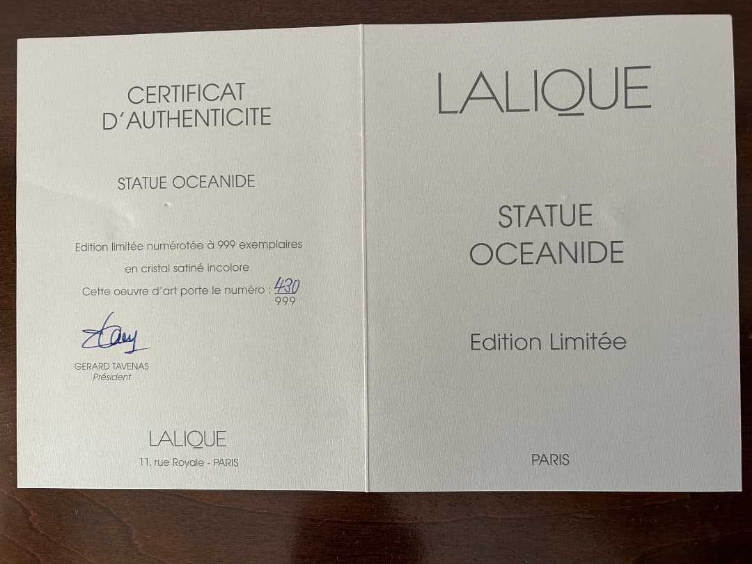 彫刻・オブジェ LALIQUE STATUE OCEANIDE