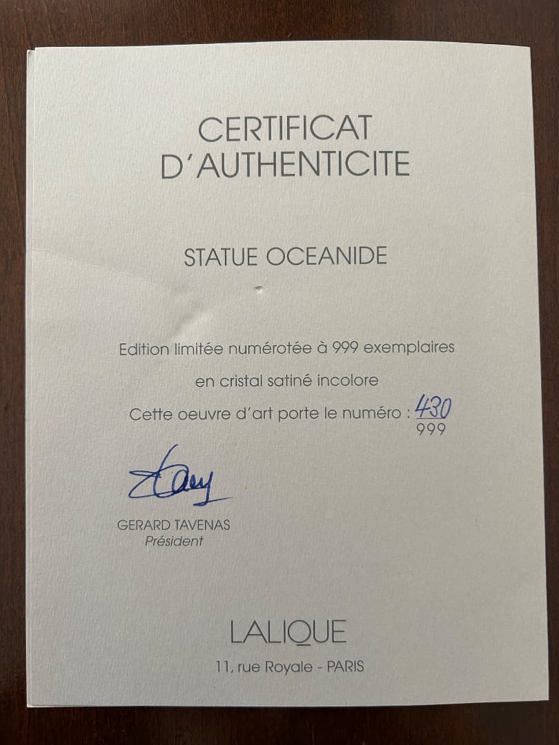 彫刻・オブジェ LALIQUE STATUE OCEANIDE