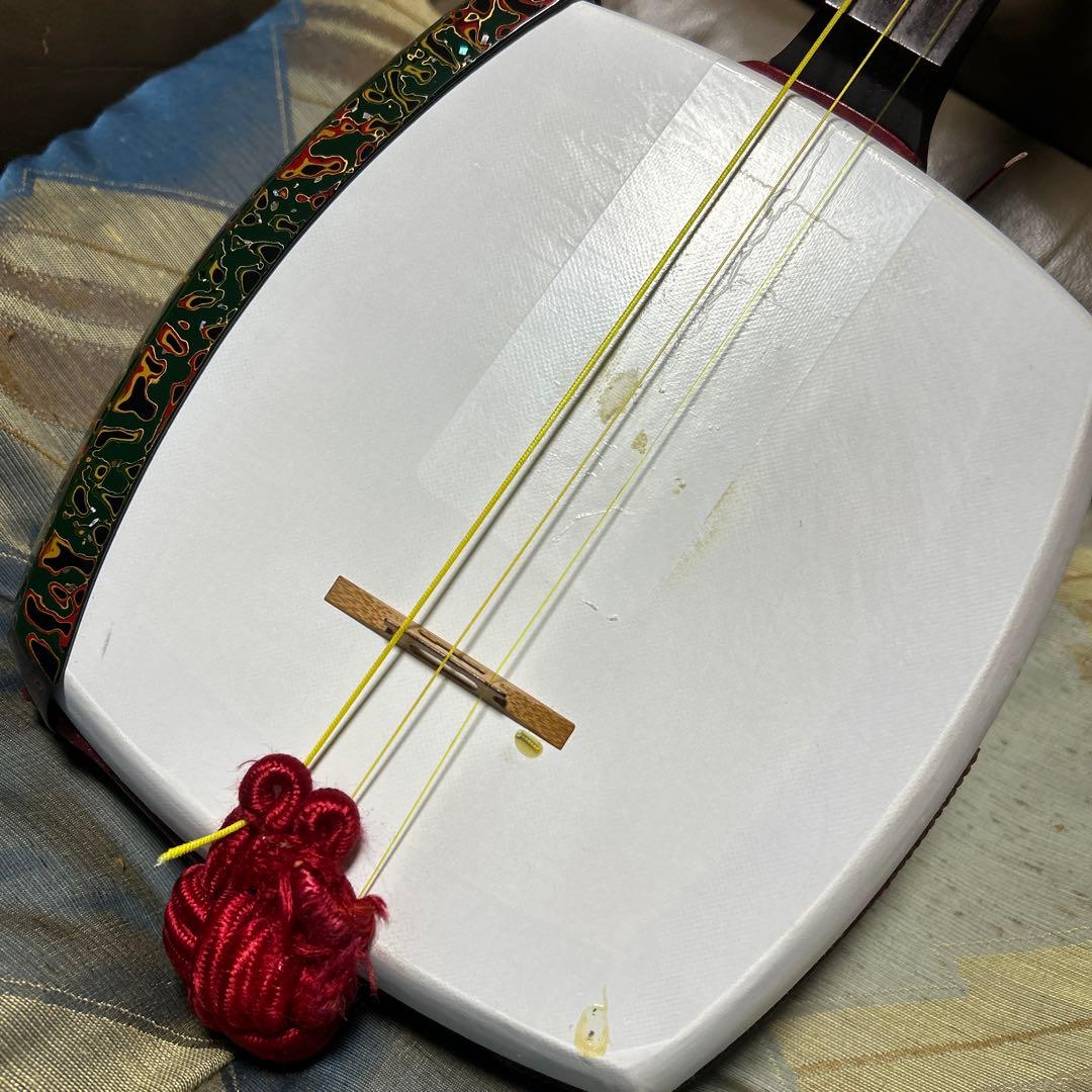 リプル張替済　太棹　金細　綾杉　紅木　津軽三味線　トチ多数