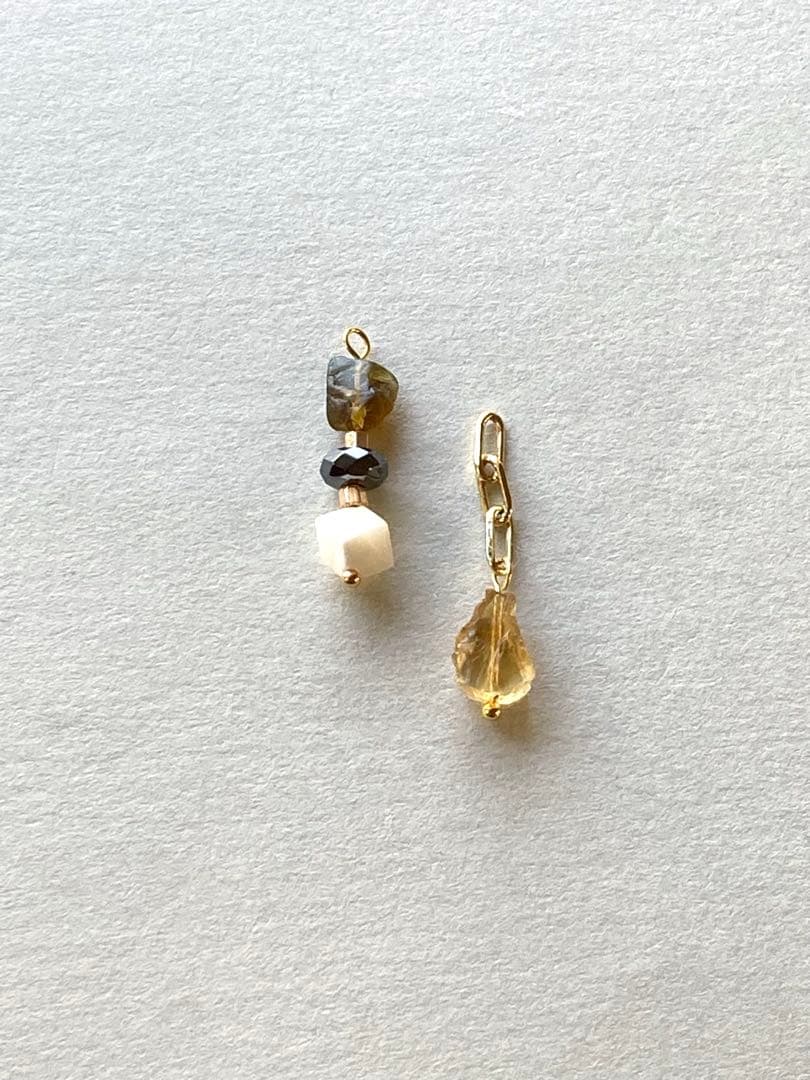 no.0141 グラデーションのシトリンと，森のトルマリン　一点物