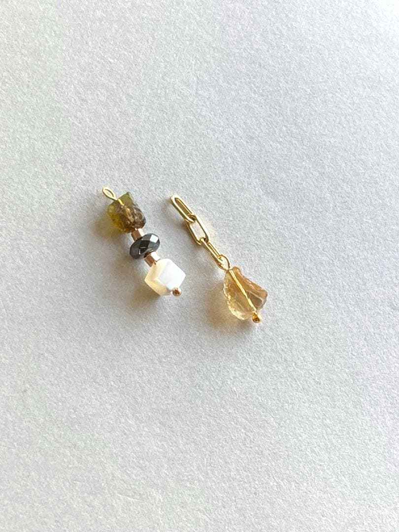 no.0141 グラデーションのシトリンと，森のトルマリン　一点物