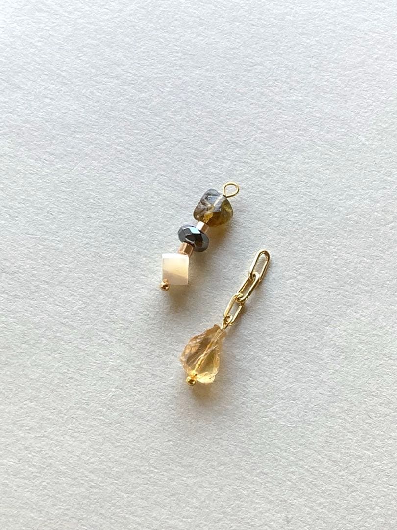 no.0141 グラデーションのシトリンと，森のトルマリン　一点物