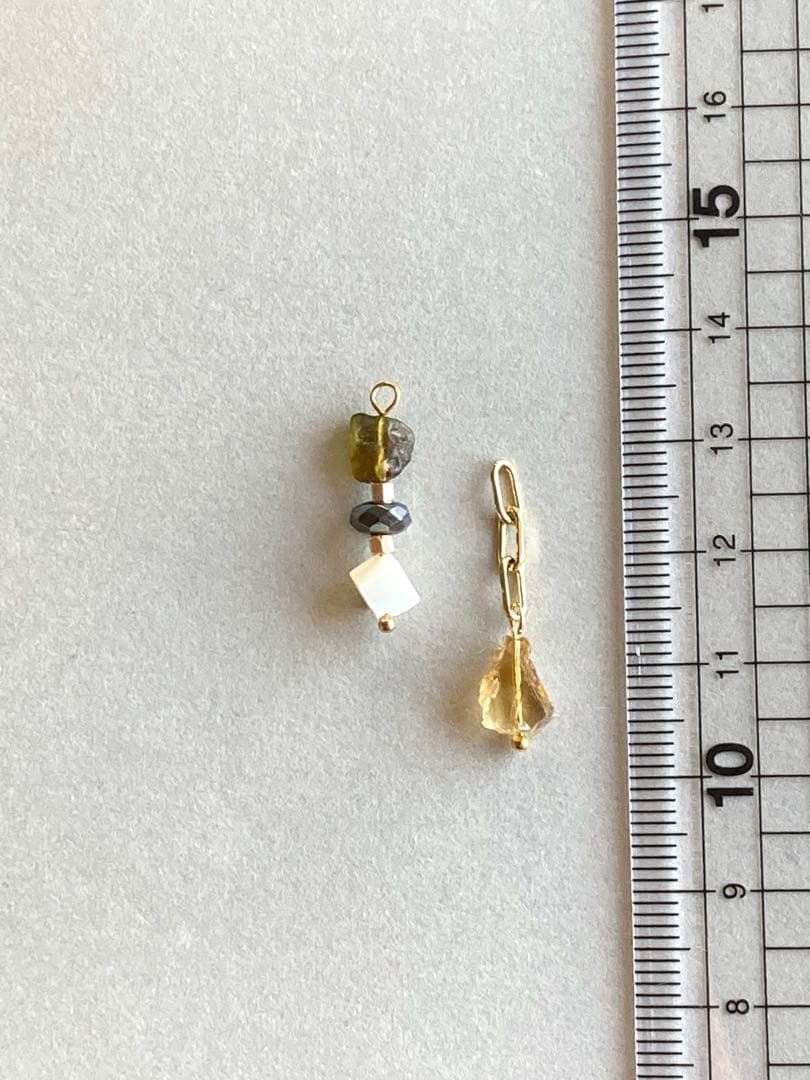 no.0141 グラデーションのシトリンと，森のトルマリン　一点物