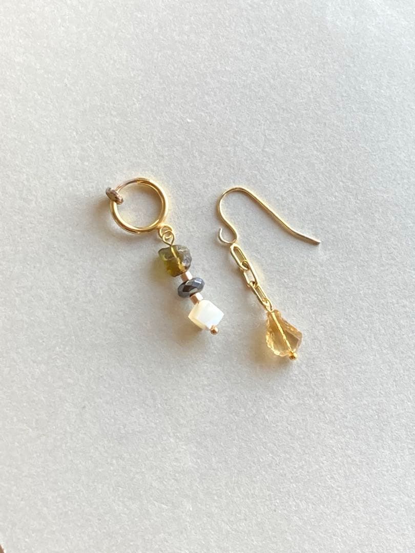 no.0141 グラデーションのシトリンと，森のトルマリン　一点物