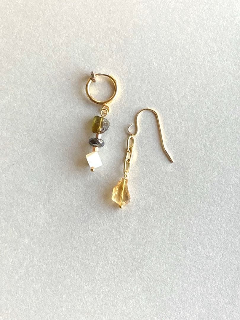 no.0141 グラデーションのシトリンと，森のトルマリン　一点物