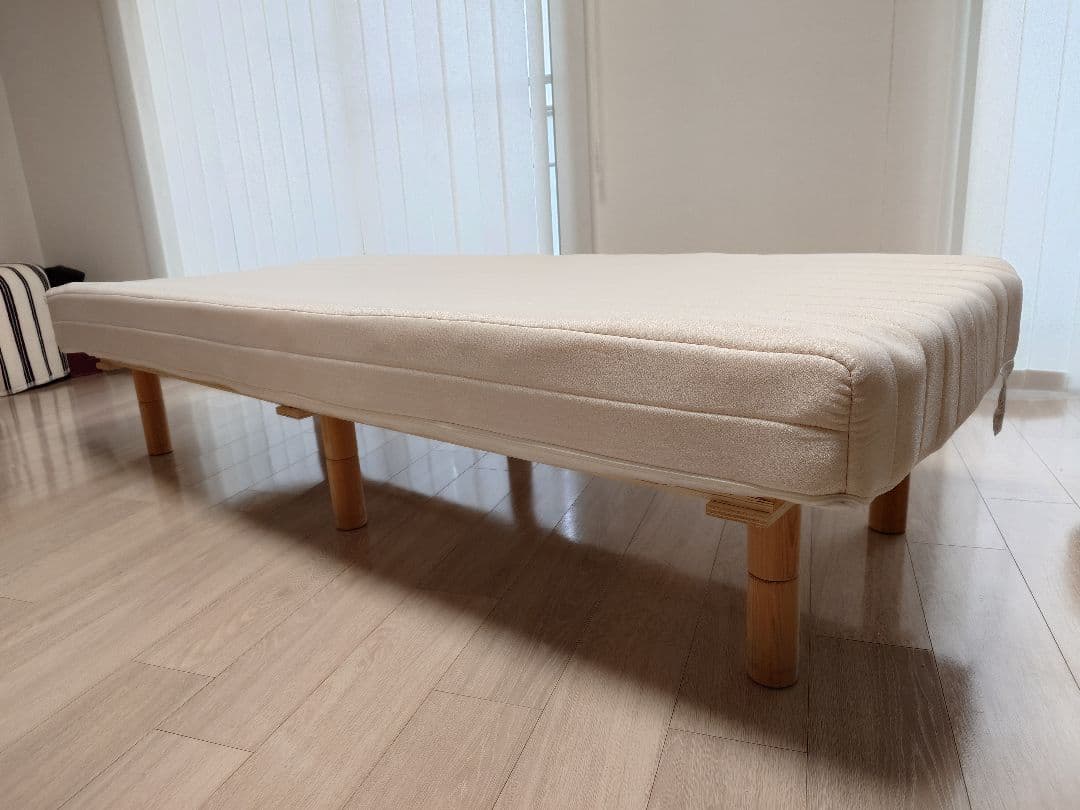 【送料込】脚付きマットレス セミシングル 高さ2段階調整可 ボンネルコイル