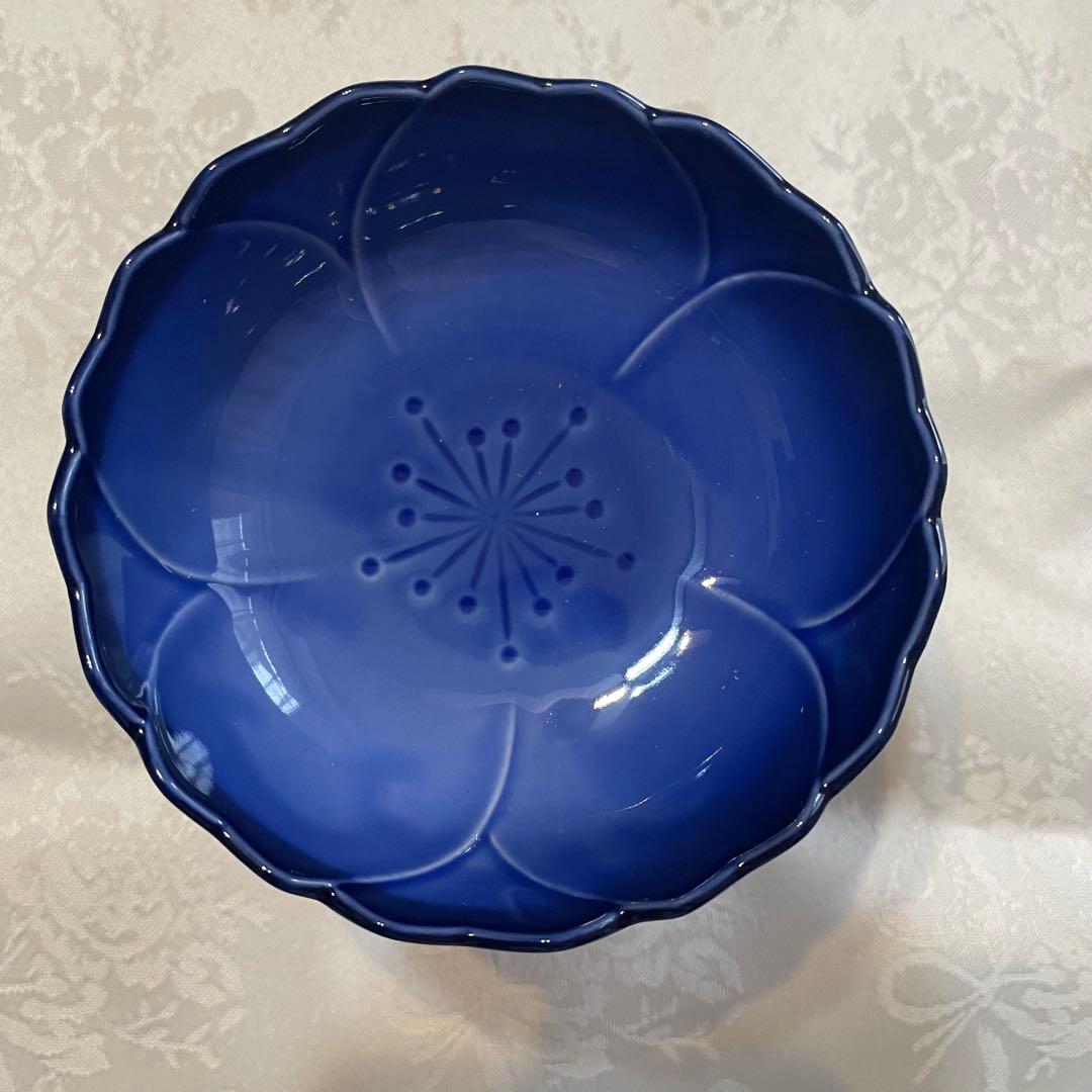 未使用　有田焼　コバルト　高台珍味揃　　5客組　　べっ甲風　デザートカップ