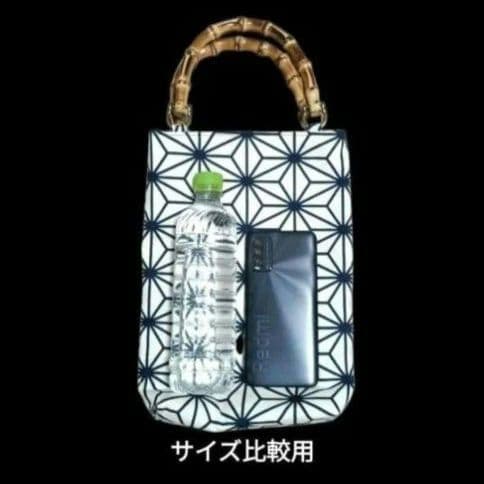 バンブー手提げ　和柄バッグ　麻の葉紋様　お祭りバッグ　神輿
