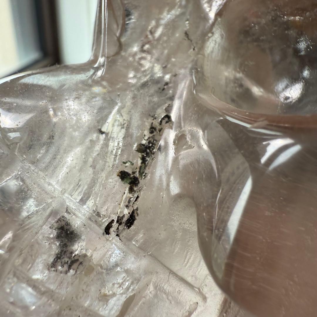 天然石スモーキークォーツのスカル　置物　彫物NO.092906