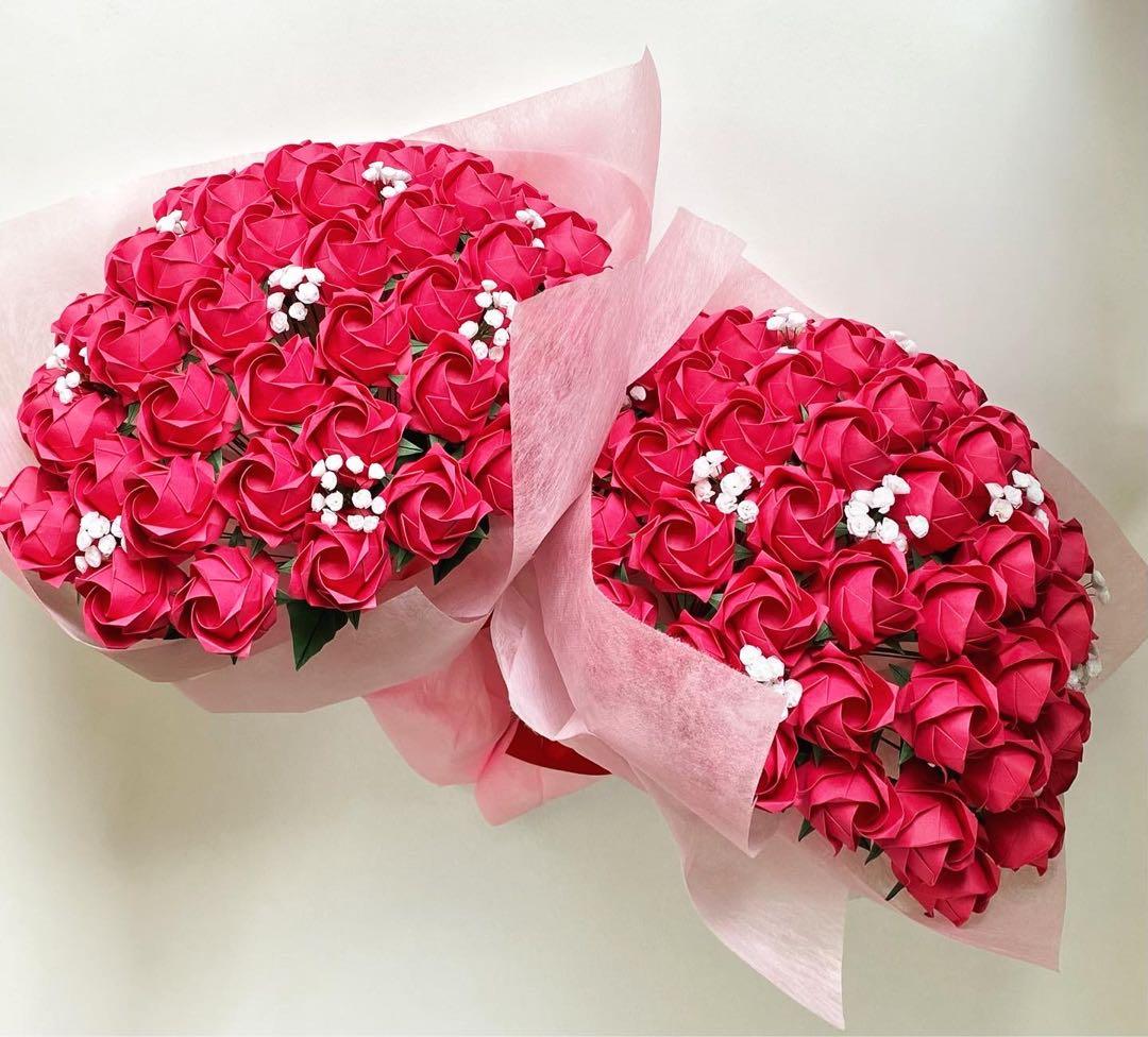 【受注生産】折り紙ブーケ 花束 プレゼント ギフト 枯れない 造花 一点物