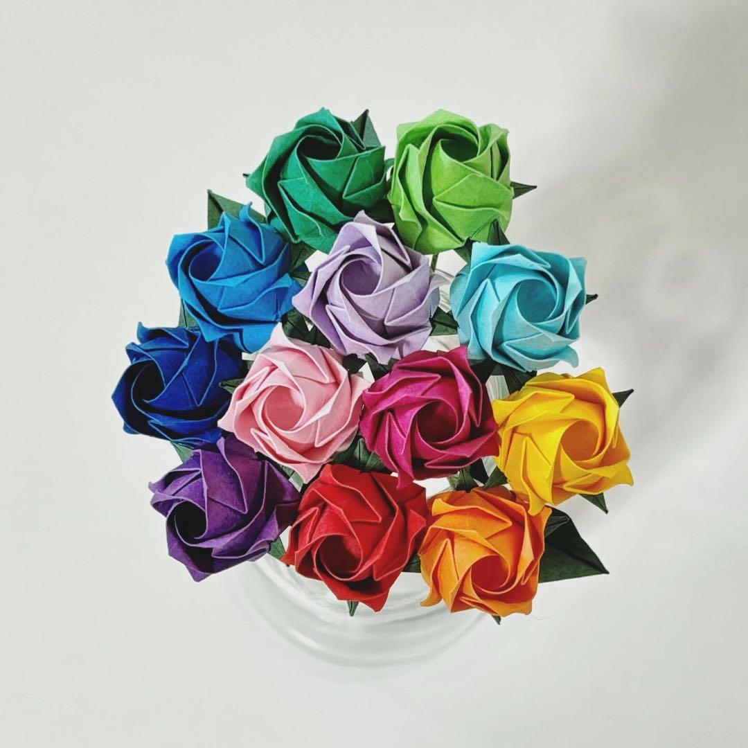 【受注生産】折り紙ブーケ 花束 プレゼント ギフト 枯れない 造花 一点物