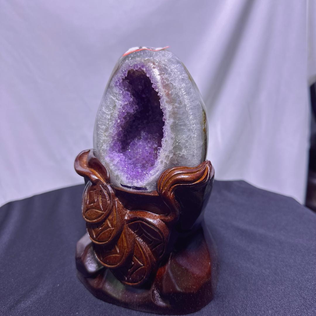 ウルグアイ産 アメジスト ドラゴンエッグ 原石 置物D.61